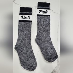 VS PINK knee high socks - grey/black - NWOT 🖤 limited edition